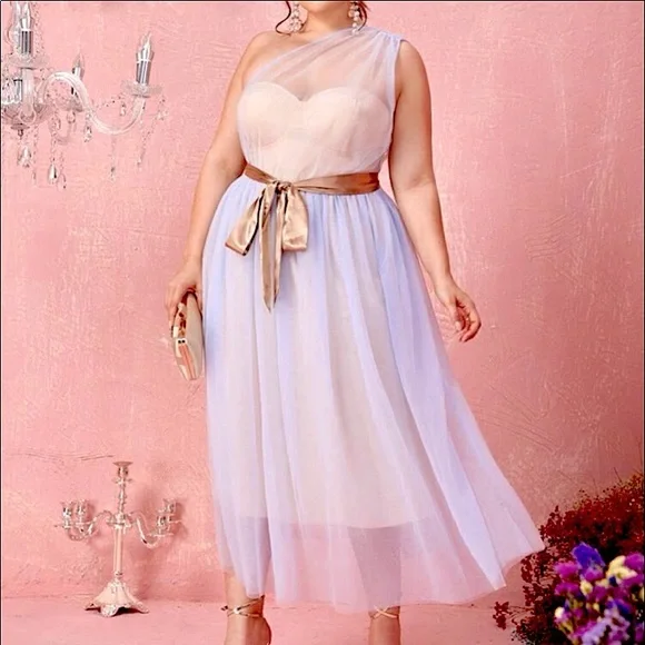 blue dress for baby girl Gaia - Linen Boat Neck Belted Pleated Midi Dress - Natural